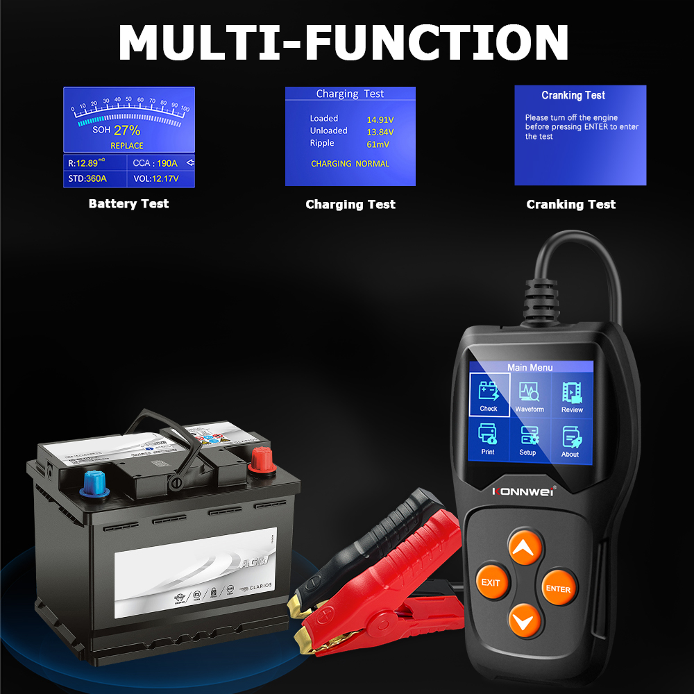KONNWEI KW600 Professional Car - Battery Load Tester 评论和价格