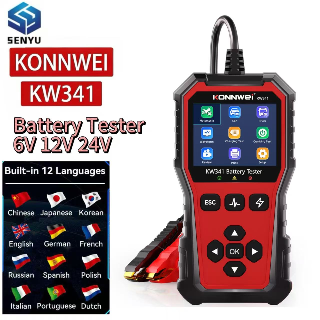 KONNWEI KW341 Car Moto Truck B - Battery Load Tester 评论和价格